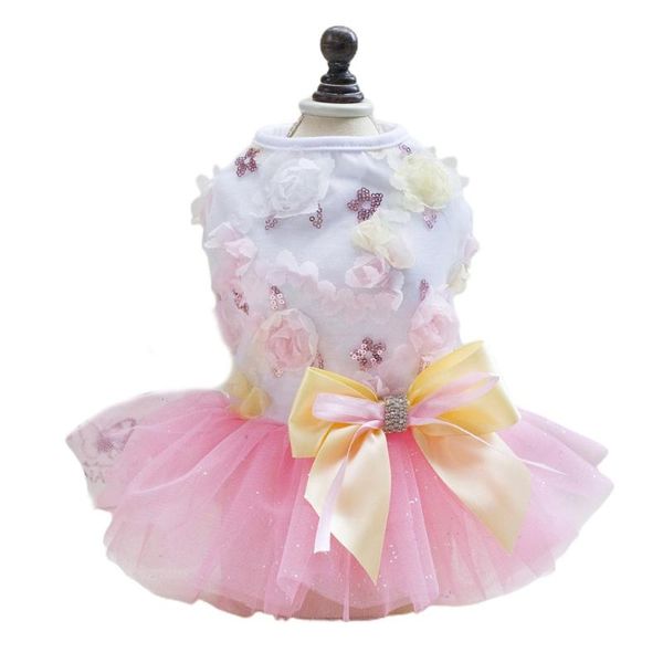 

dog lace princess skirt pet luxury bow dress tutu dress sweet puppy dog skirt b2qb