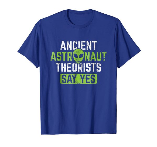 

ancient astronaut theorists say yes t-shirt - alien theory, White;black