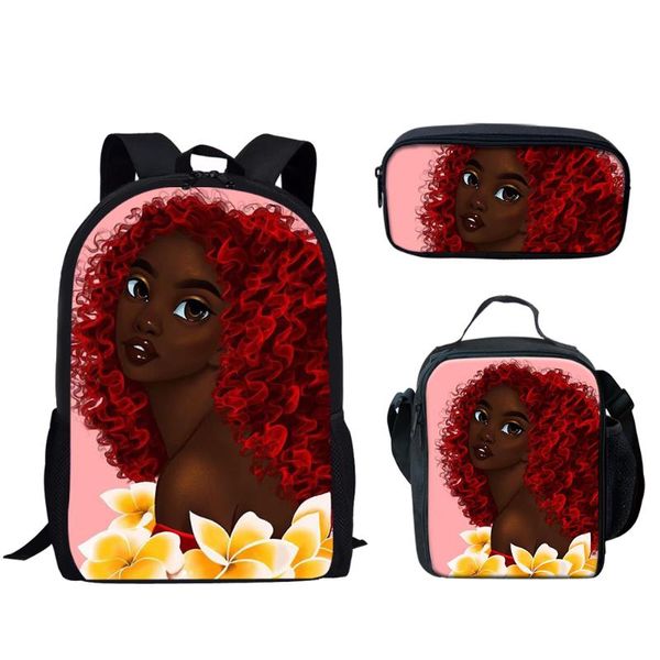 

backpack kuiliu kids school bag set african black women 3d print for teenager children boys girls book bags satchel schoolbag