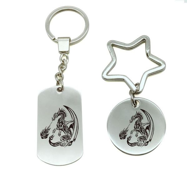 

keychains flame car motorcycle keychain diy bag pendant key chain holder keyrings men women s6-2947, Silver
