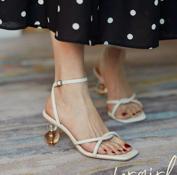 

summer sandals ladies fairy style 2021 french small high heels with stiletto roman shoes, Black