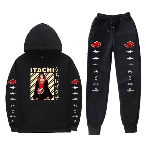 

2021 new naruto akatsuki uchiha itachi anime yahiko men's woman pieces sets tracksuit winter sweatshirt+drawstring hoodie y9iz, Gray