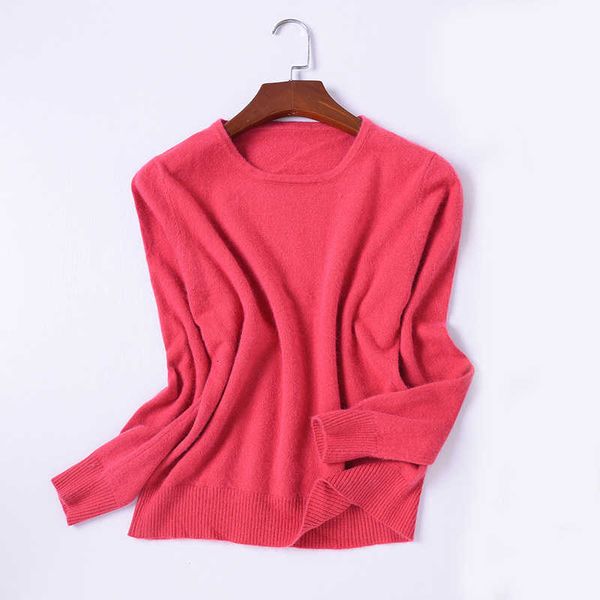 

2021 new autumn winter cashmere sweater women autumn winter round neck pullovers female long sleeve solid color v191130, White;black