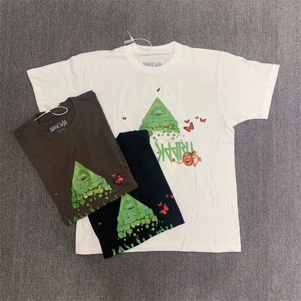 

2021 new trippie redd 1400 life is a trip t-shirt men women 1:1 quality streetwear tee black white brown t shirt uziv, White;black