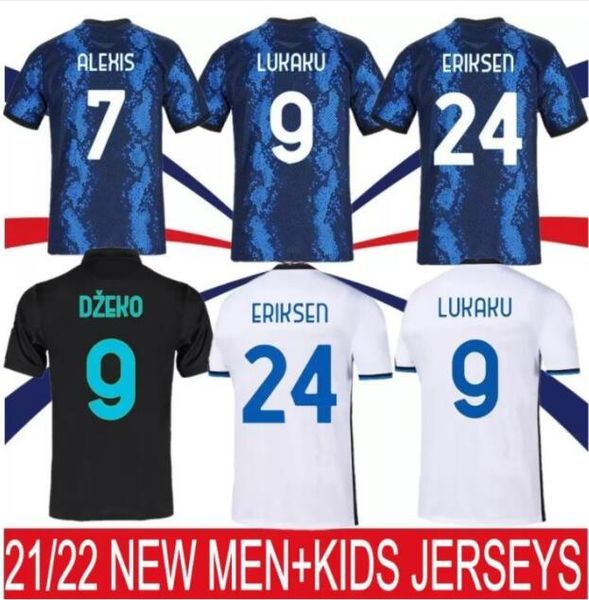 

21 22 INTER jerseys VIDAL BARELLA MILAN LAUTARO ERIKSEN ALEXIS soccer football shirt 2021 2022 uniforms men + kids kit away 4th fourth, Black;yellow