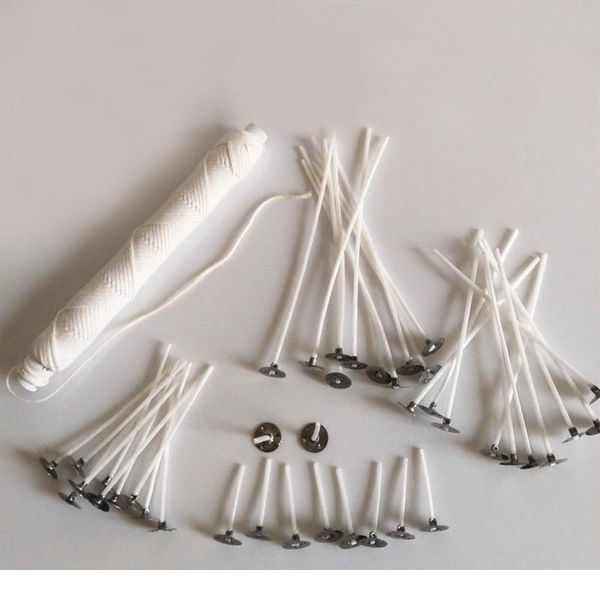 

100pcs 2.6/8/9/15/20cm cotton candle wicks candle smokeless wick candle making tools birthday christmas decoration 100 qylpfj