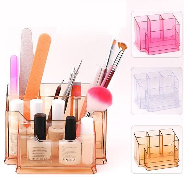 

makeup brush holder organizer acrylic nail tools file buffer boxes cosmetics storage solution