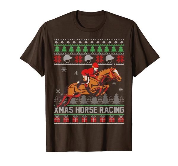 

funny horse racing ugly sweater xmas gift for men t-shirt, White;black