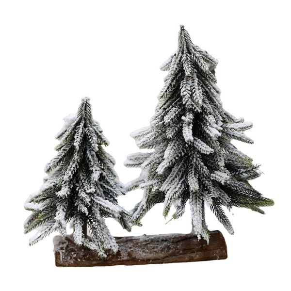 Decorazioni natalizie Mini albero di pino Festival da tavolo artificiale Alberi in miniatura in plastica 2022 anni per Natale