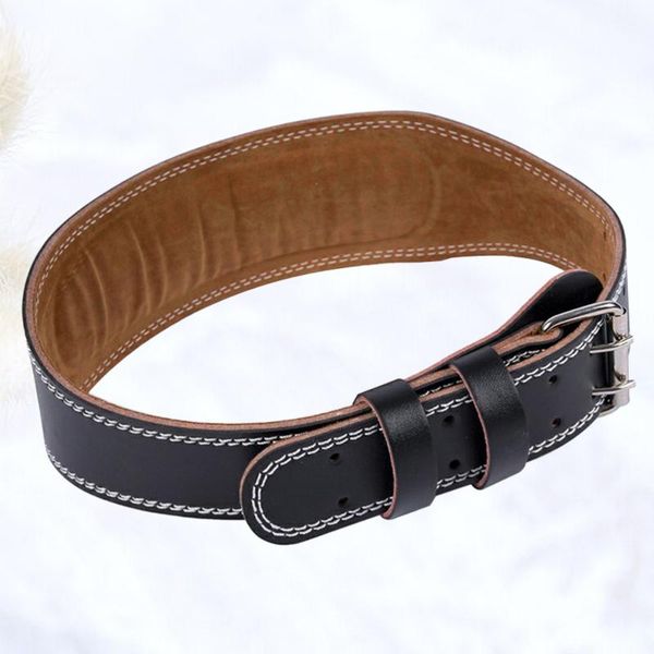 

pu leather braces support belt back waist protective belts strap for fitness hard weightlifting (black, size), Black;blue