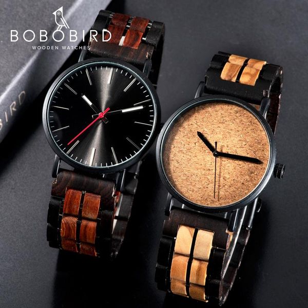 

wristwatches bobo bird men's watches wood for men quartz man wrist women watch wooden timepiece custom anniversary gift, Slivery;brown