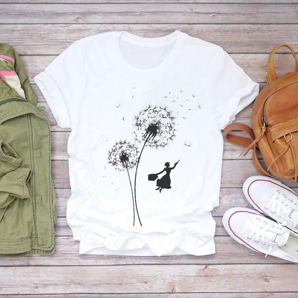 

balloon cartoon plant fashion magic womens t shirt print clothes ladies graphic female tee, White