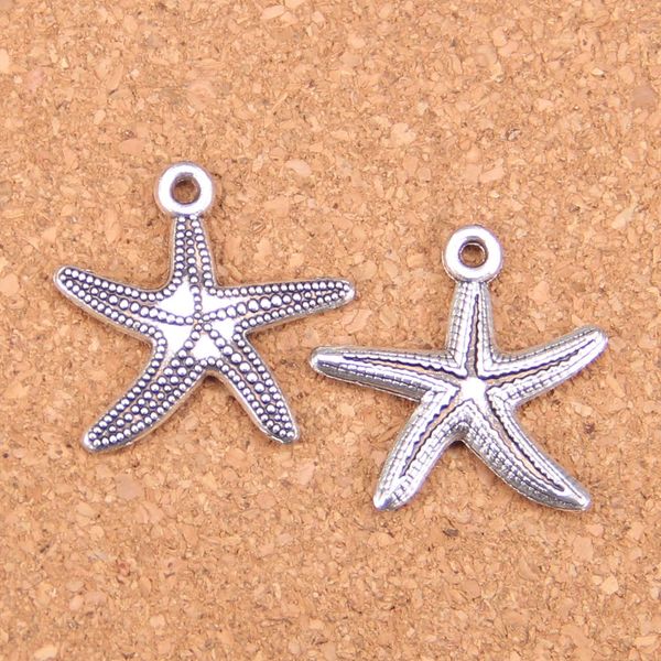 48 pcs Antique Prata Banhado Bronze Banhado Marinho Starfish Encantos Pingente DIY Colar Pulseira Bangle Acts 25 * 26mm