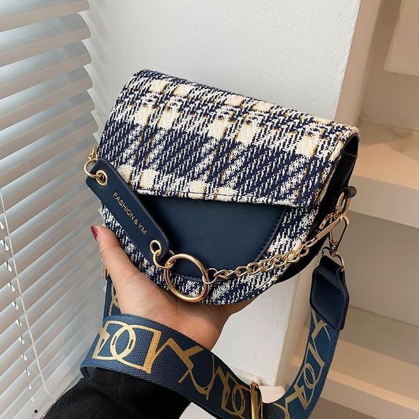 

evening bags women's bag 2021 wide shoulder strap crossbody saddle mobile phone cosmetic handbags women