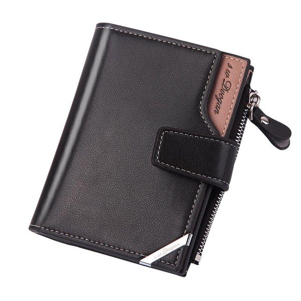 

men's vertical buckle wallet youth european and american wallet multi-function multi-card large capacity, Red;black