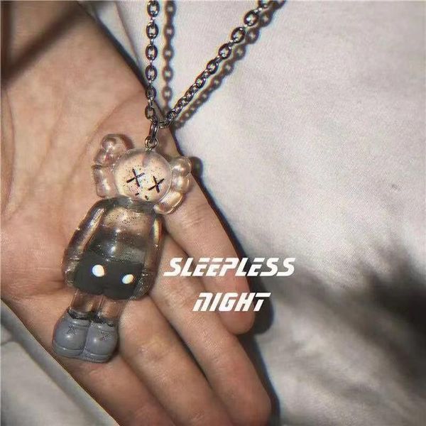 

chains trend men's and women's necklaces japanese ins tide brand hip-hop personality bungee couple necklace pendant female, Silver