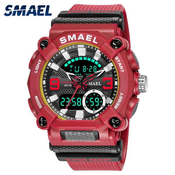 

wristwatches military watch army sports 50m waterproof big dial clock led light week display quartz wristwatch digital 8052 sport watches me, Slivery;brown
