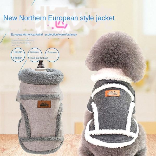 

dog apparel clothes winter nordic thickened cotton velvet jacket pet warm leg