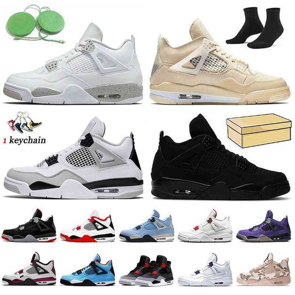 

basketball shoes jumpman 4 women mens trainers 4s military black white oreo sail off 2022 infrared shimmer black-cat fire red sports