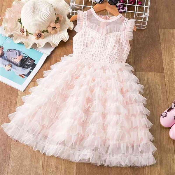 

girls summer short sleeve kids girl dresses fairy cake smash children elegant wedding princess costume 3 4 6 7 8, Red;yellow