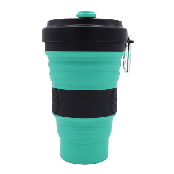 

water bottle 550ml silicone folding coffee cup shockproof portable detachable with heat insulation cover