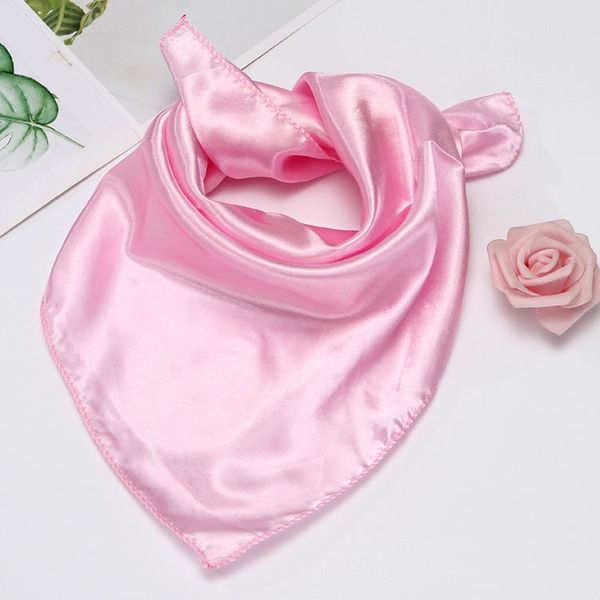 

scarves 50*50cm business silk scarf square solid color shawl and wrap lady 2021 spring summer women office bandana foulard, Blue;gray