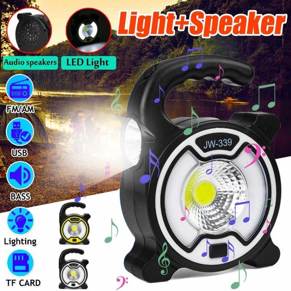 

5w 1200mah cob camping light mutilfunction flood light bluetooth speakers outdoor working
