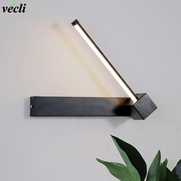 

modern minimalist wall lamps living room bedroom bedside 7w ac96v-260v led sconce black white lamp aisle lighting decoration