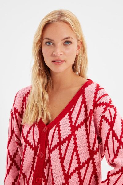 

women's knits & tees trendyol jacquard knitwear cardigan twoaw22hi0837, White
