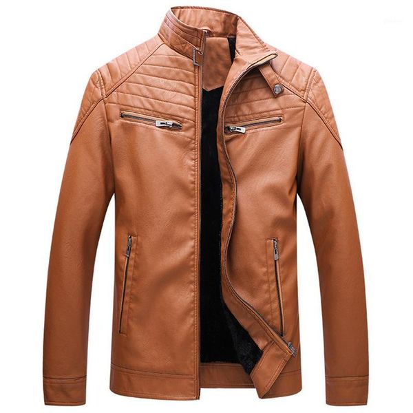 

winter jackets men outwear bomber jacket windbreaker pu motorcycle leather jackets brand new male fur coat1, Black