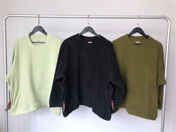 

2021 new fleece kapital sweatshirts men women 1:1 crewneck hoodie oversized clothing vintage 0gvs, Black