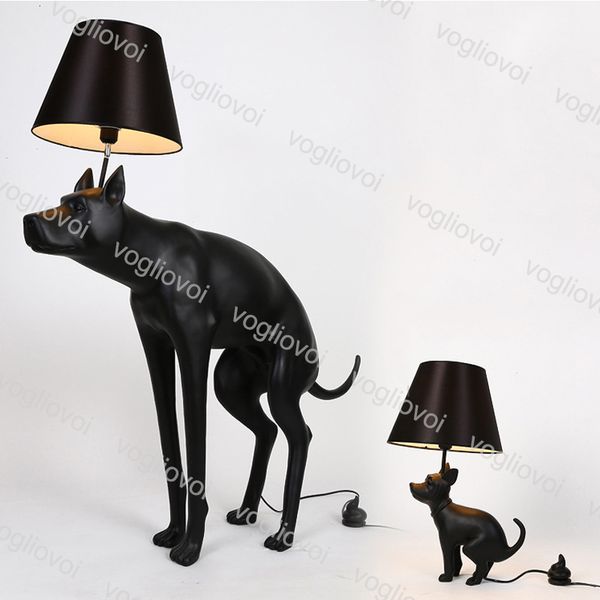 

floor lamp nordic art animal a little black dog resin + cloth cover 110v 220v button switch e27 for livingroom bedroom children's room