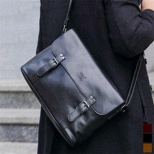 

men's briefcase, leather bag, retro handbag, student travel bag