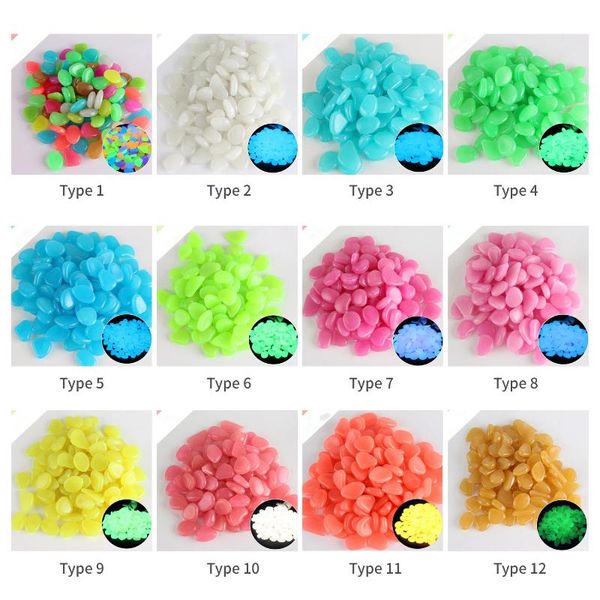 

1kg garden luminous glowing stone pebble glow dark garden stones rocks for walkways path fish tank decor 12 colors