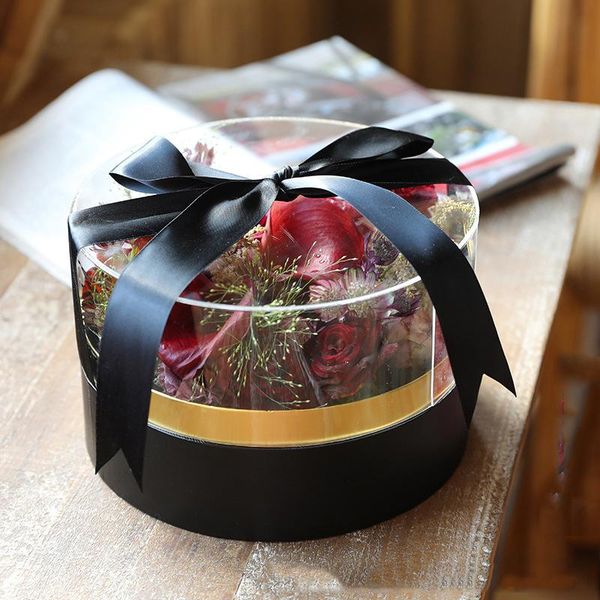 

acrylic rose valentine's day flower box round custom logo
