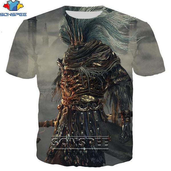 

men's t-shirts sonspee fashion cool dark souls pattern series 3d printing t-shirt summer personality hip hop street harajuku casual bea, White;black