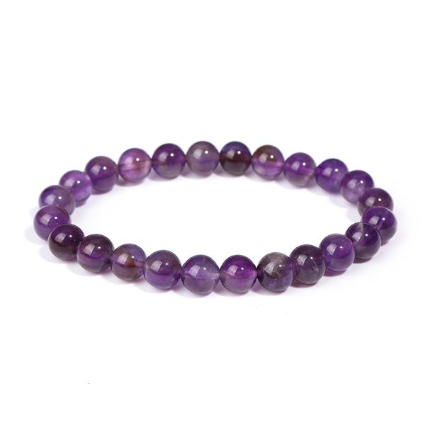 

pure natural amethyst beads bracelet high grade stone for women, Black