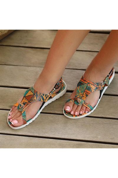 

sandals mixed pattern special design, Black