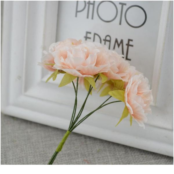 

6pcs/lot silk flower rose artificial flowers for wedding car decoration wedding bride wrist flower pompom wreath de jllwud