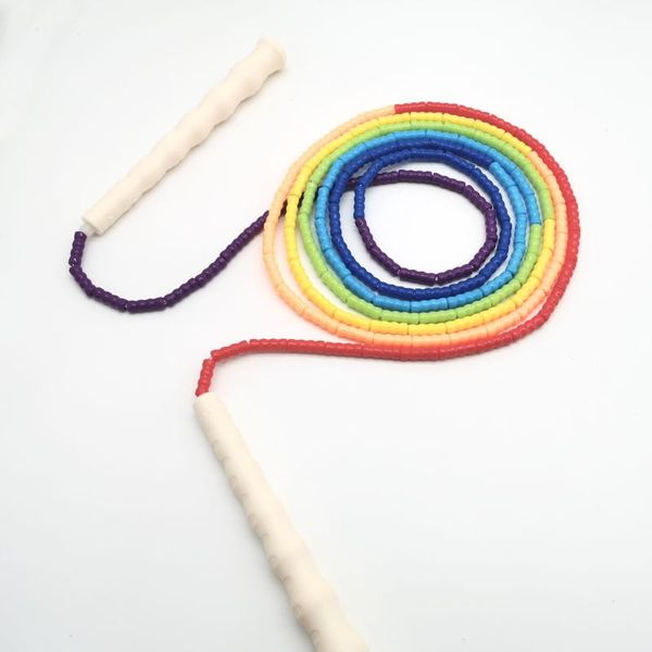 

jump ropes 2.4-2.6-3-5m rainbow beaded colorful soft pvc beads kids skipping rope