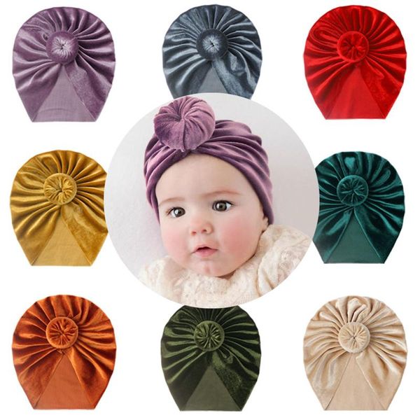 

caps & hats baby turban bun knot infant beanie girl soft cute toddler cap headwraps kids headband accessories, Yellow