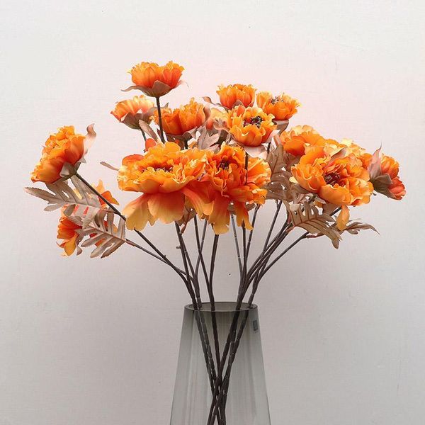 

decorative flowers & wreaths high-end peony rose branch with leaves silk artificial for home wedding decor xmas fall decorations flores