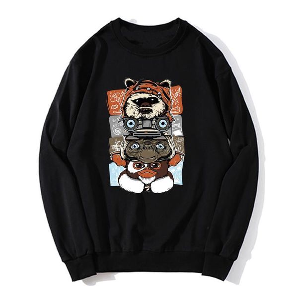

men's hoodies & sweatshirts novelty 80s horror christmas movie lcon hoodie gremlins gizmo monster gremlin men fleece sweatshirt sweat, Black