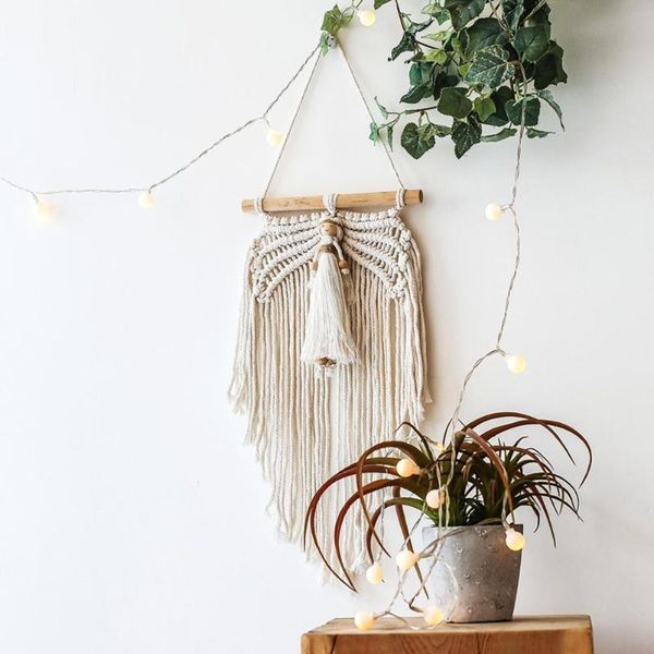 

tapestries hand-woven macrame tapestry eco-friendly wall hanging angel design comfortable boho decor woven for home