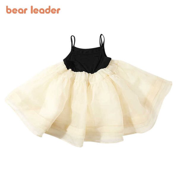 

bear leader girls princess dresses summer children voile patchwork clothes korean fashion kids party prom vestidos 1-6y 210708, Red;yellow