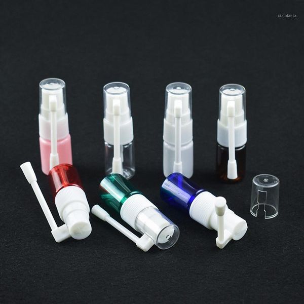 

storage bottles & jars 7 colors 5ml vacuum clear plastic nasal spray 360 degree roting pump fog mist bottle for packaging