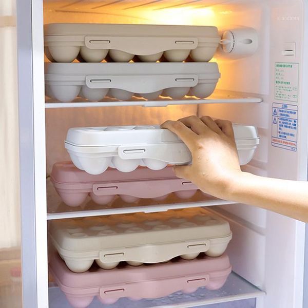 

storage bottles & jars foldable egg box with lid 12 grids food refrigerator buckle type can be superimposed home kitchen supplies
