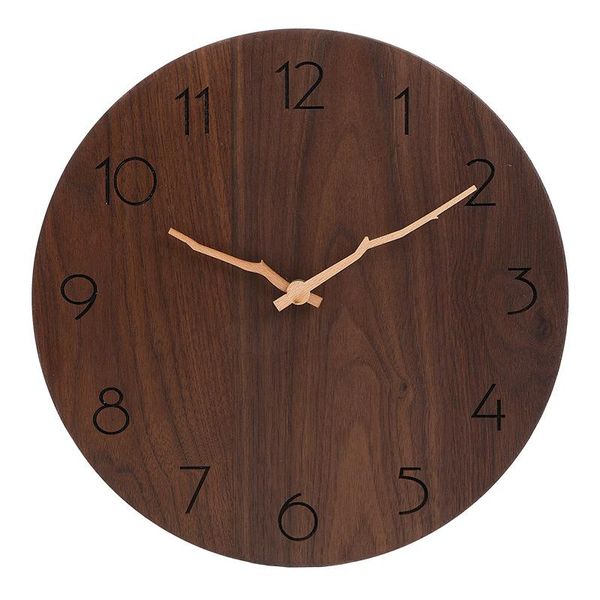 

wall clocks nordic vintage clock wooden round living room mute watches kitchen relogio parede home decor gg50gz