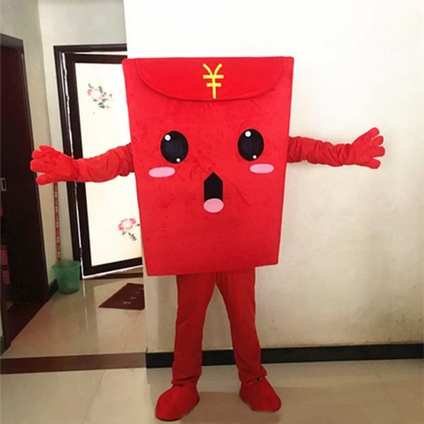 

halloween red envelope mascot costume cartoon theme character carnival festival fancy dress xmas adults size birthday party outdoor outfit, Red;yellow