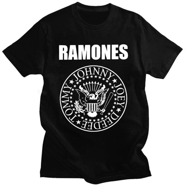 

men's t-shirts fghfg women's ramone seal graphic t-shirt punk rock forest hills 1st men t shirt, White;black
